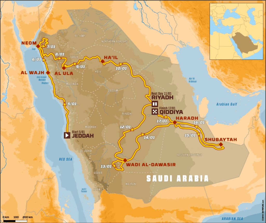 dakar 2020 map